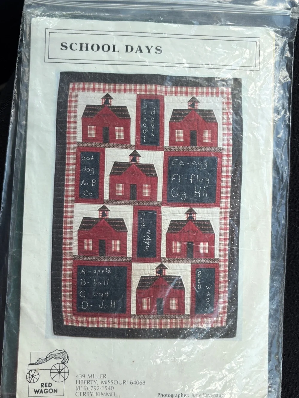 Red Wagon Pattern “School Days” for Small Quilt/Wallhanging